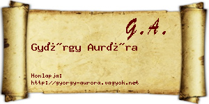 György Auróra névjegykártya